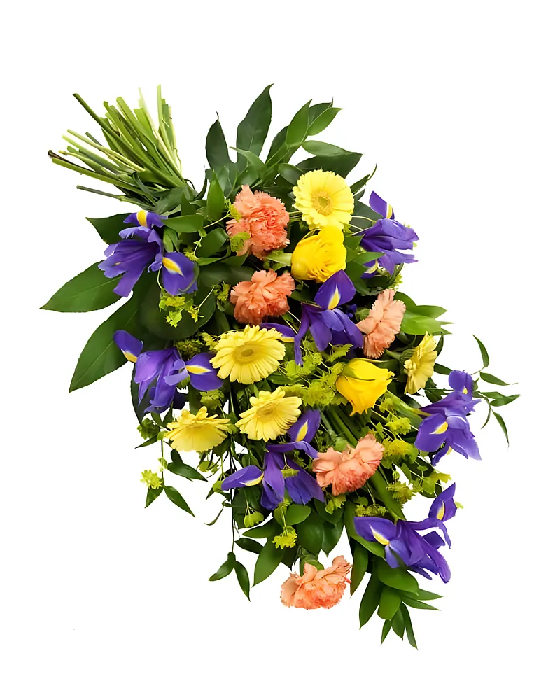 Kleurrijk rouwboeket