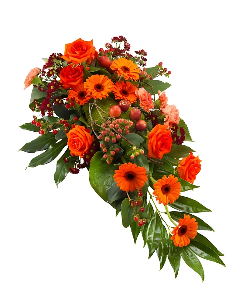 Oranje rouwarrangement