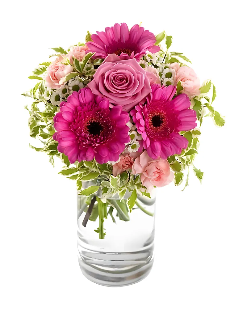 Roze pracht met vaas