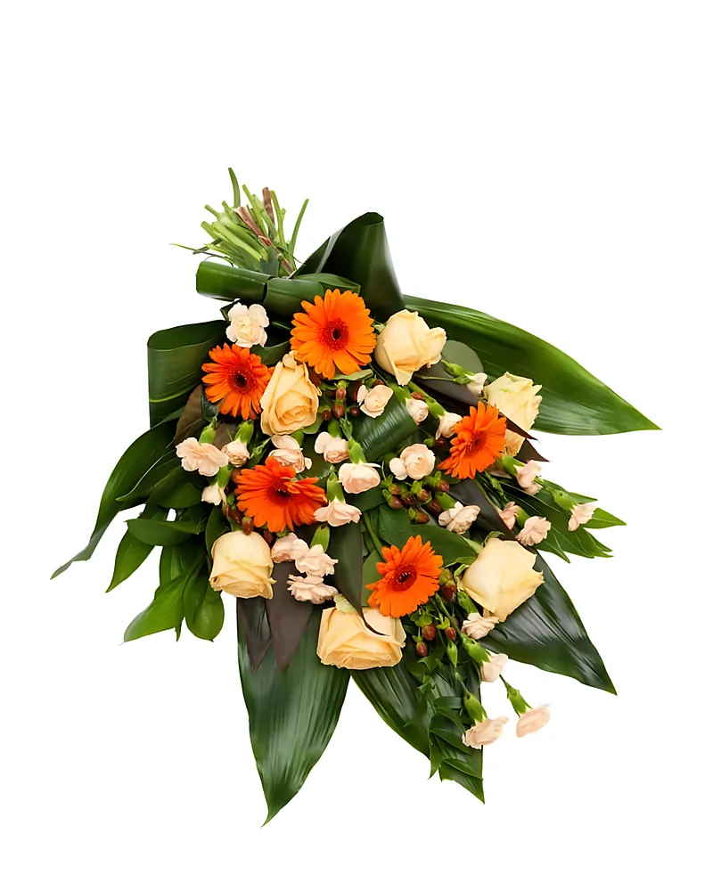 Oranje rouwboeket